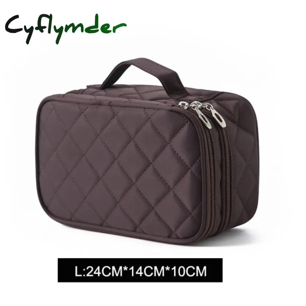 Cyflymder Lluxury Designer Women’s Toiletry Cosmetic Bag Double Waterproof Beautician Make Up