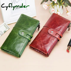 Cyflymder Long Wallet Women Genuine Leather Clutch Wallets Brand Design Hign Quality Fashion Card