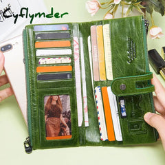 Cyflymder Long Wallet Women Genuine Leather Clutch Wallets Brand Design Hign Quality Fashion Card