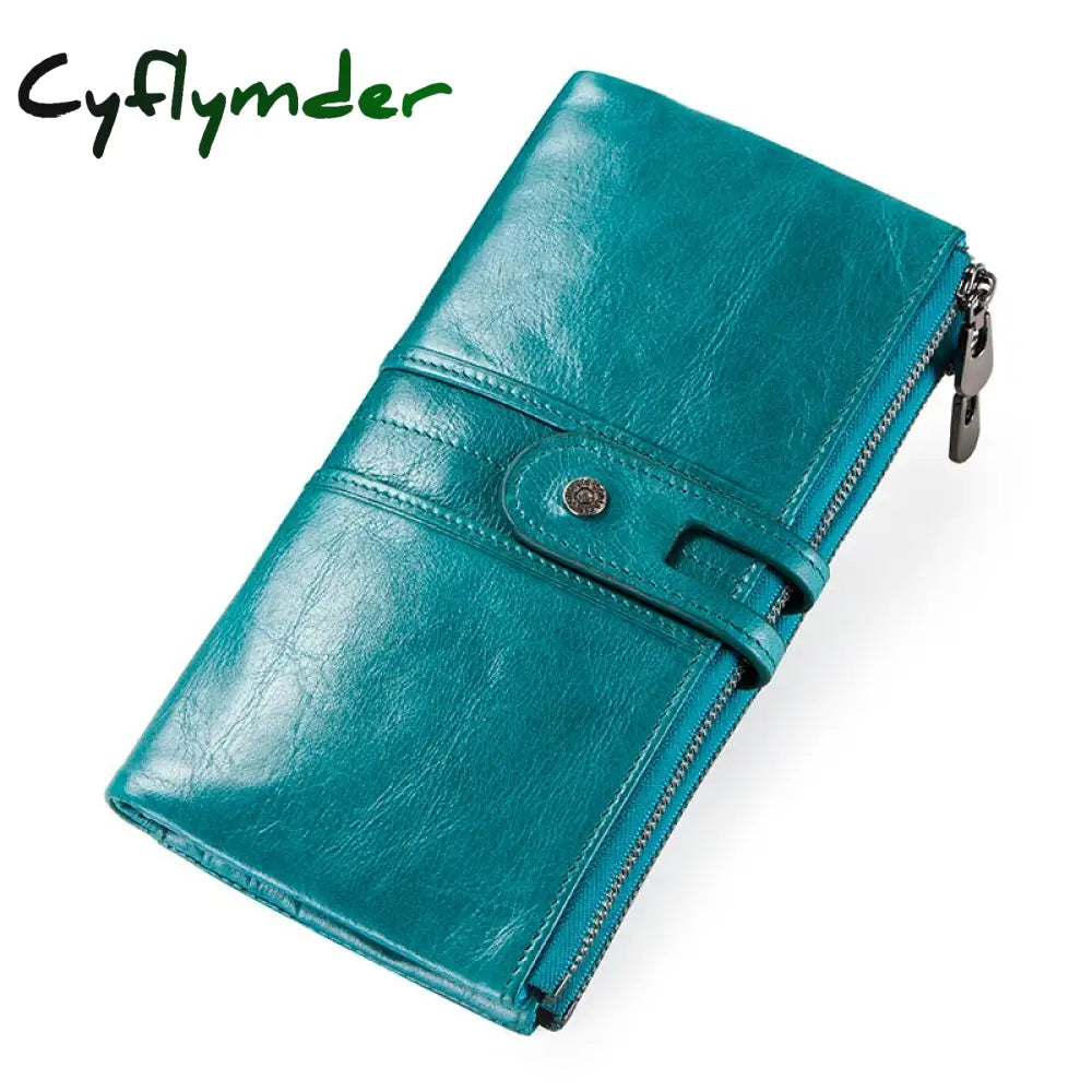 Cyflymder Long Wallet Women Genuine Leather Clutch Wallets Brand Design Hign Quality Fashion Card