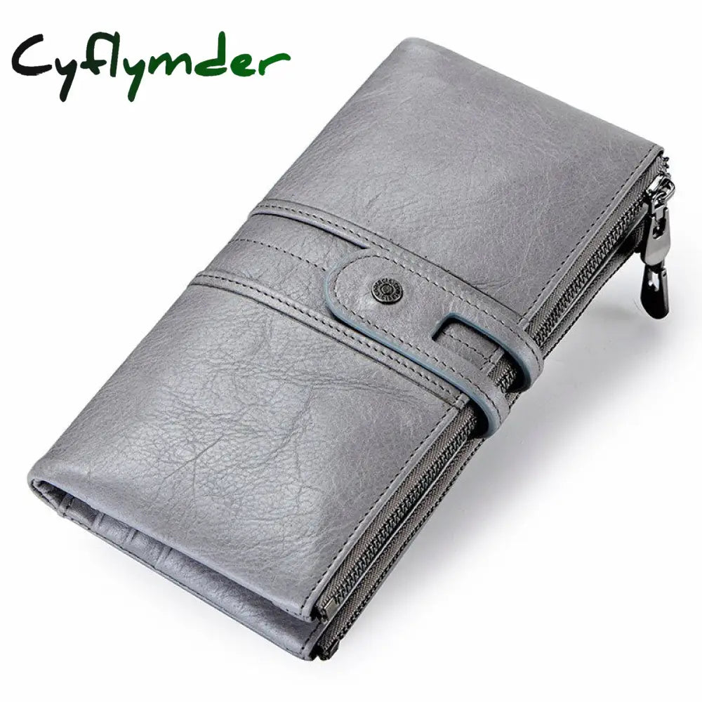 Cyflymder Long Wallet Women Genuine Leather Clutch Wallets Brand Design Hign Quality Fashion Card