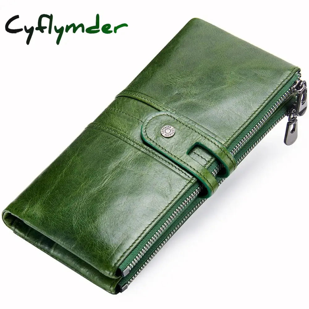 Cyflymder Long Wallet Women Genuine Leather Clutch Wallets Brand Design Hign Quality Fashion Card