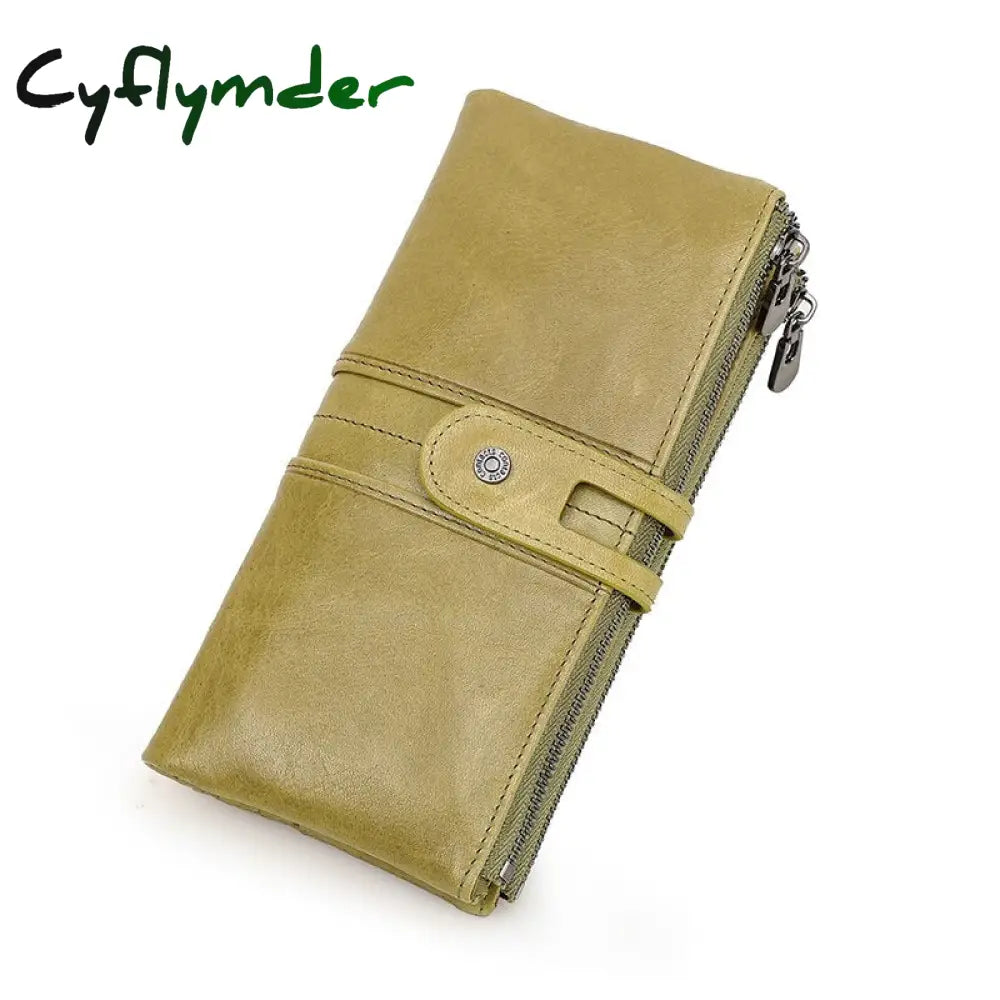 Cyflymder Long Wallet Women Genuine Leather Clutch Wallets Brand Design Hign Quality Fashion Card