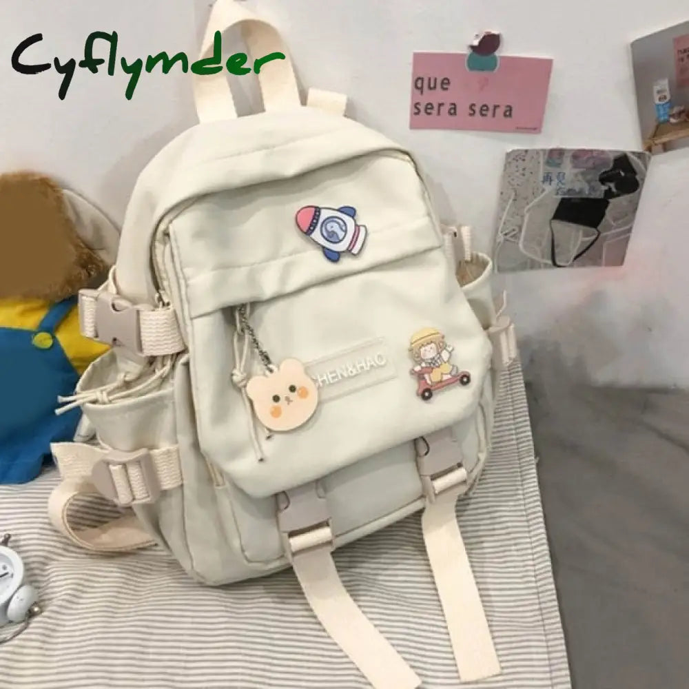Cyflymder Lovely Multifunctional Backpack Teenage Girl Ring Buckle Portable Travel Bag Female Small
