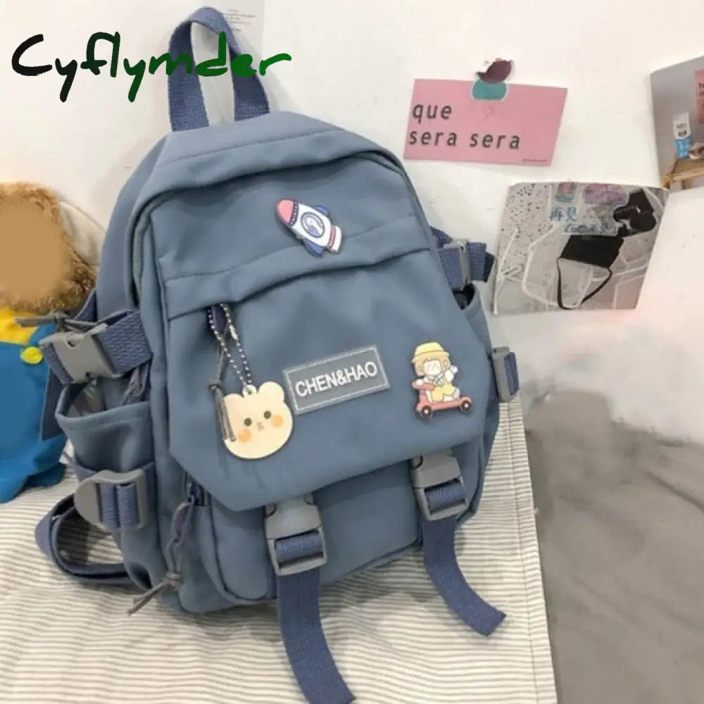 Cyflymder Lovely Multifunctional Backpack Teenage Girl Ring Buckle Portable Travel Bag Female Small
