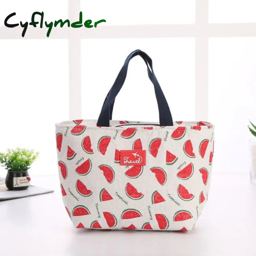 Cyflymder Lunch Bag For Women Funny Cartoon Kids Bento Cooler Bags Flamingo Thermal Breakfast Food