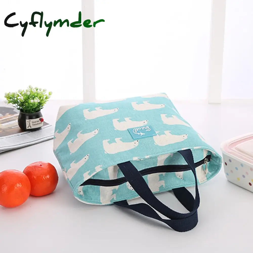 Cyflymder Lunch Bag For Women Funny Cartoon Kids Bento Cooler Bags Flamingo Thermal Breakfast Food