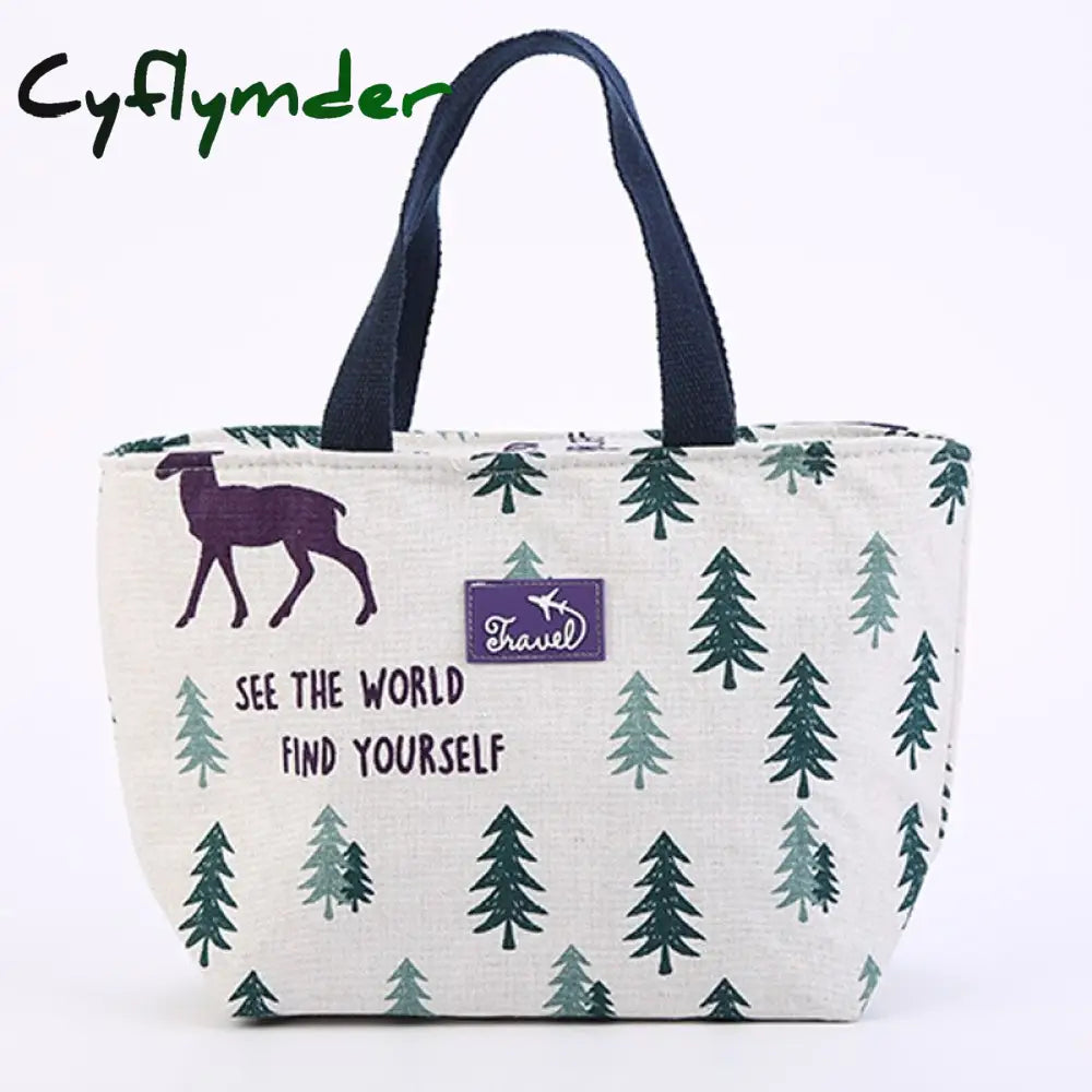 Cyflymder Lunch Bag For Women Funny Cartoon Kids Bento Cooler Bags Flamingo Thermal Breakfast Food