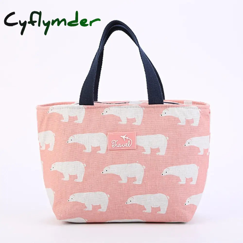 Cyflymder Lunch Bag For Women Funny Cartoon Kids Bento Cooler Bags Flamingo Thermal Breakfast Food