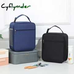 Cyflymder Lunch Bag Tote Portable Insulated Box Canvas Thermal Cold Food Container School Picnic