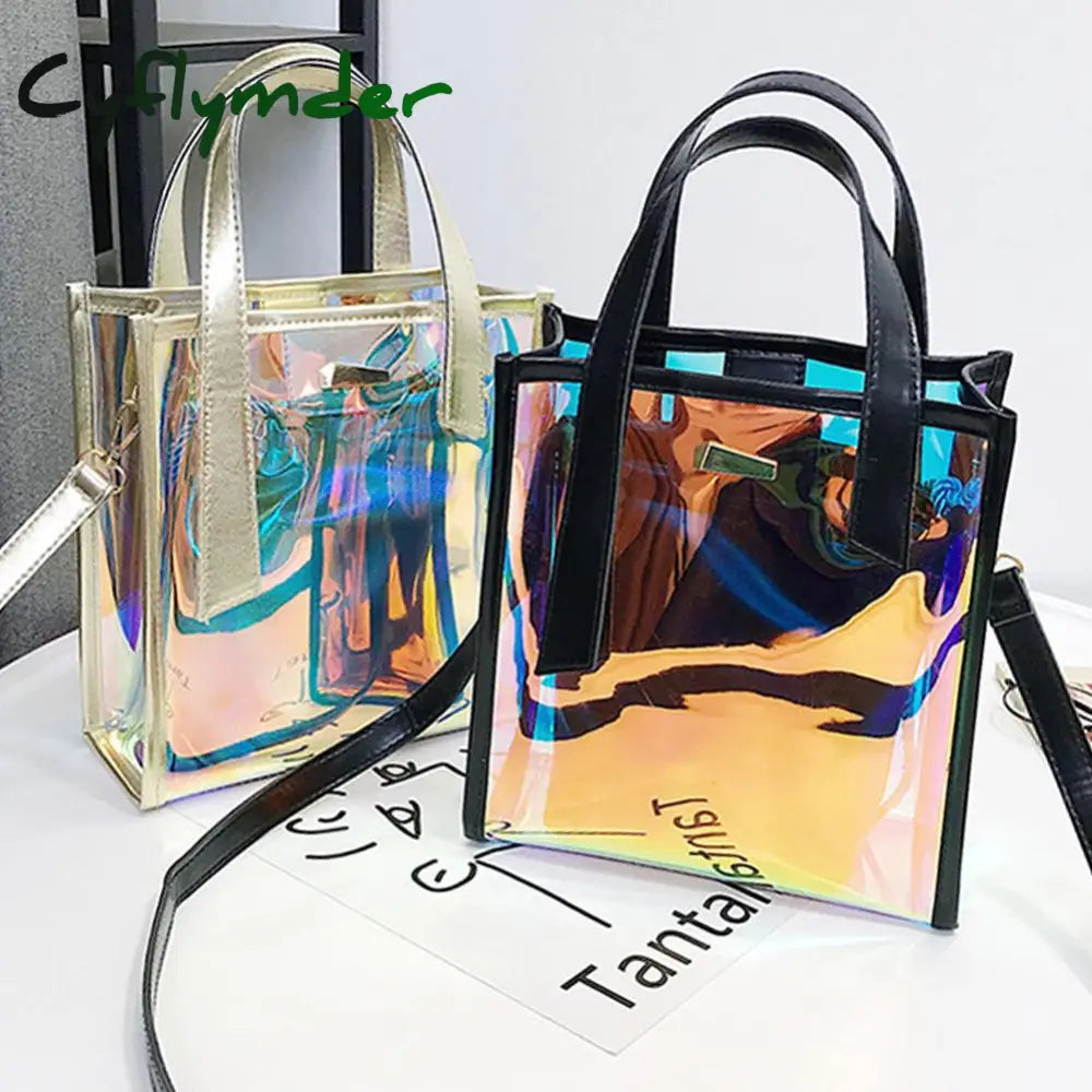 Cyflymder Luxury Band Women Pvc Shoulder Bag Fashion Transparent Clear Handbag Messenger Bags Jelly
