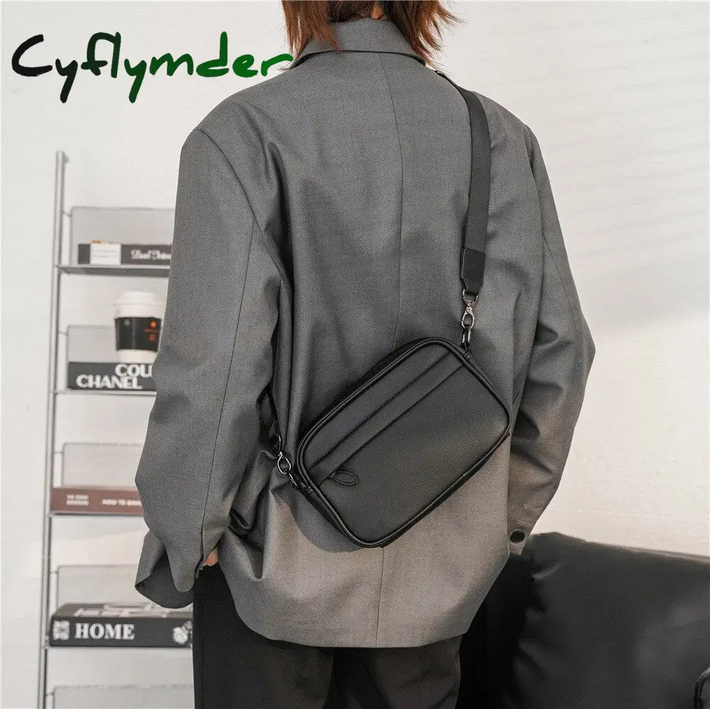 Cyflymder Luxury Brand Design Men Crossbody Bag Casual Solid Messenger Mens Small Shoulder Flap