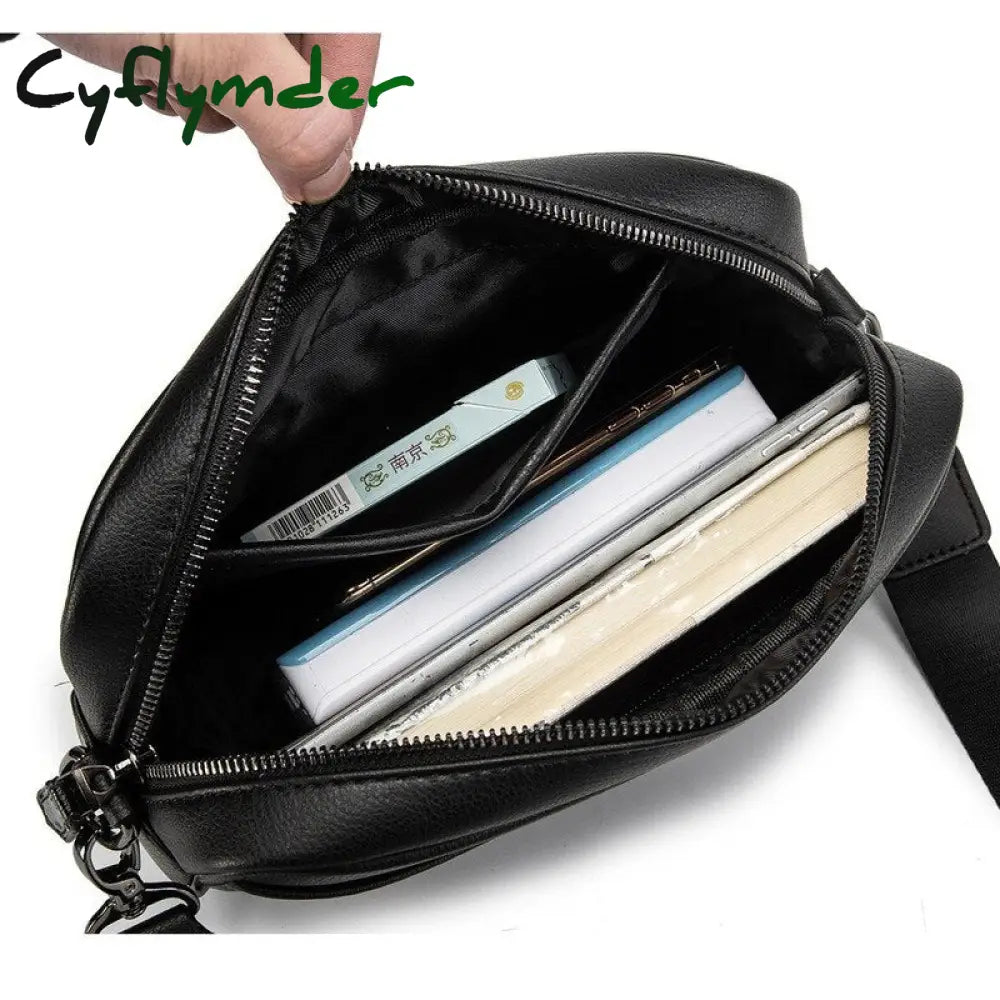 Cyflymder Luxury Brand Design Men Crossbody Bag Casual Solid Messenger Mens Small Shoulder Flap