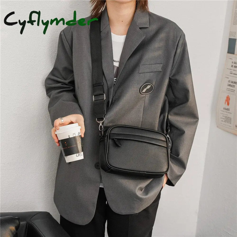 Cyflymder Luxury Brand Design Men Crossbody Bag Casual Solid Messenger Mens Small Shoulder Flap