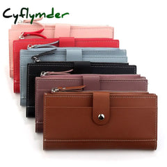 Cyflymder Luxury Brand Women Wallets Long Fashion Fastener Hasp Pu Leather Wallet Female Purse