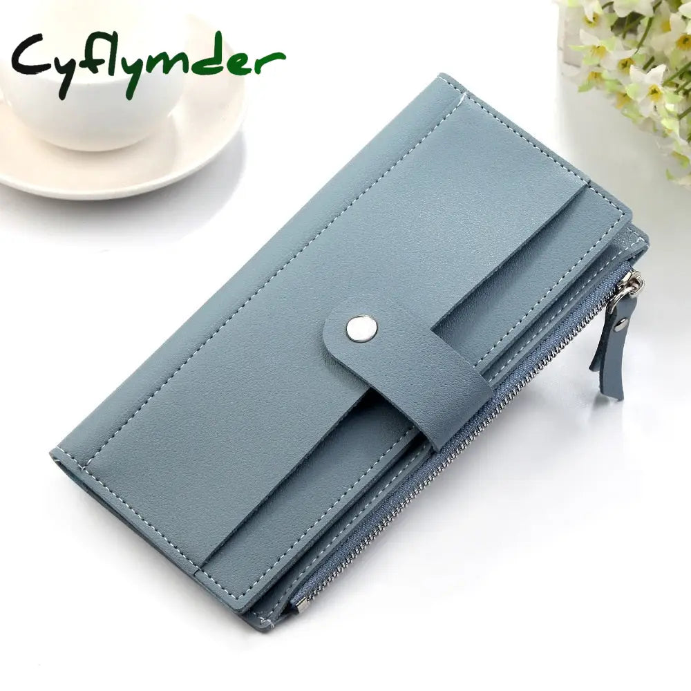 Cyflymder Luxury Brand Women Wallets Long Fashion Fastener Hasp Pu Leather Wallet Female Purse