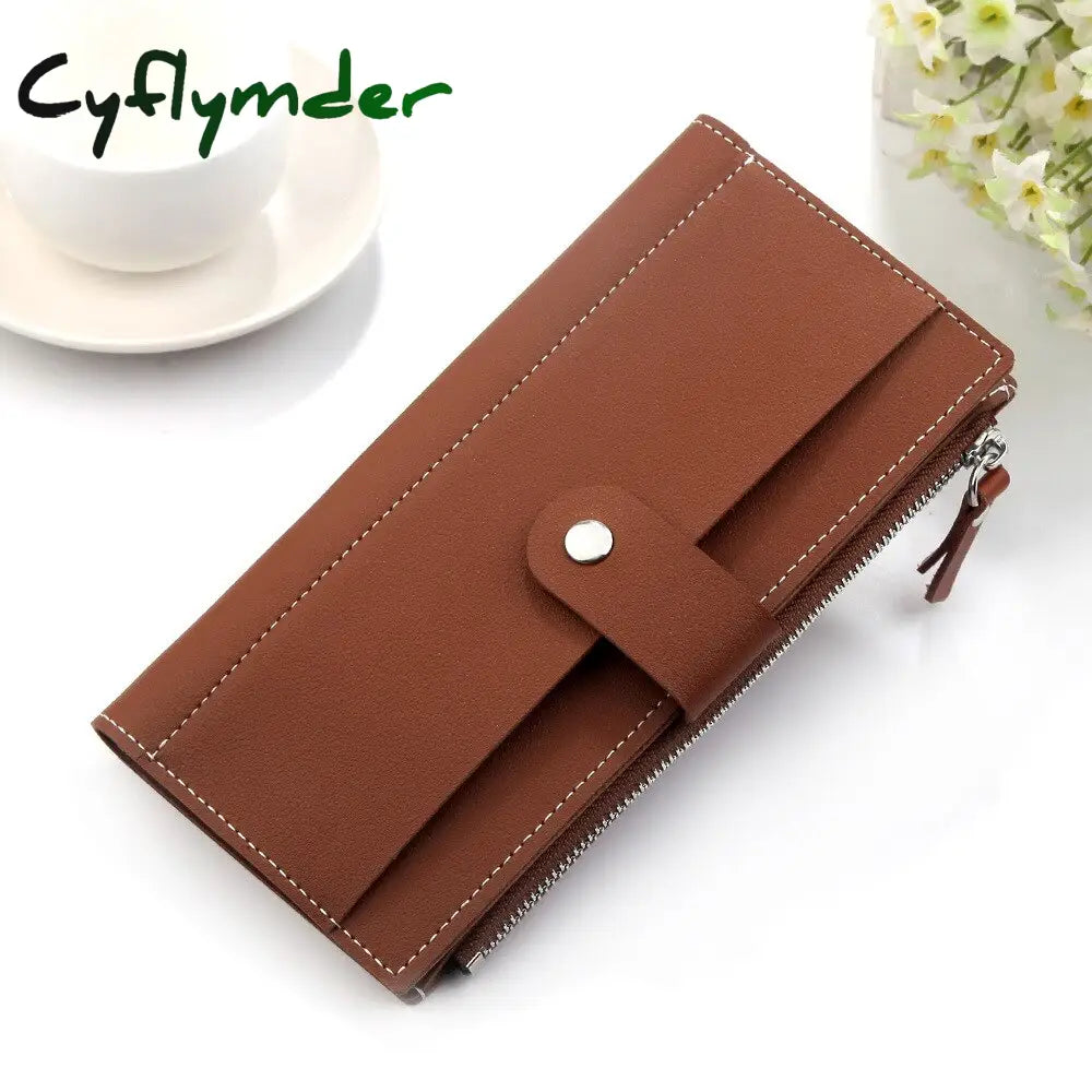 Cyflymder Luxury Brand Women Wallets Long Fashion Fastener Hasp Pu Leather Wallet Female Purse