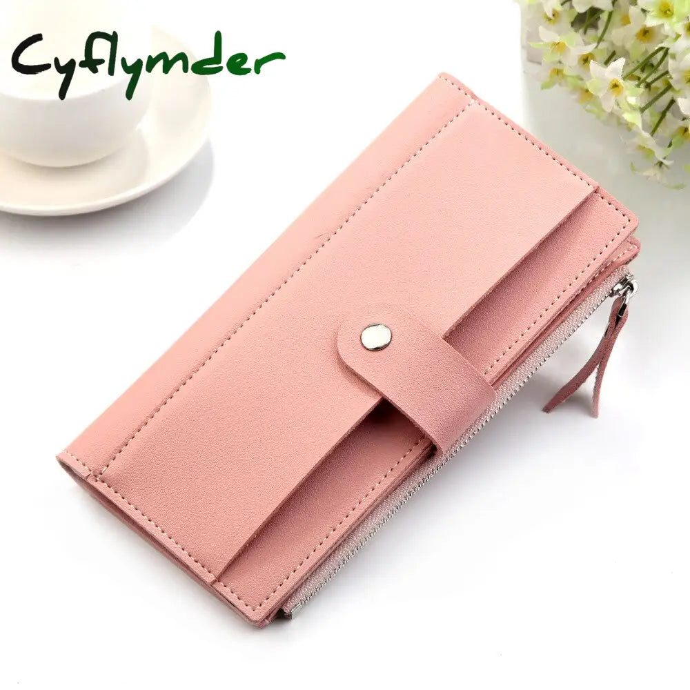 Cyflymder Luxury Brand Women Wallets Long Fashion Fastener Hasp Pu Leather Wallet Female Purse