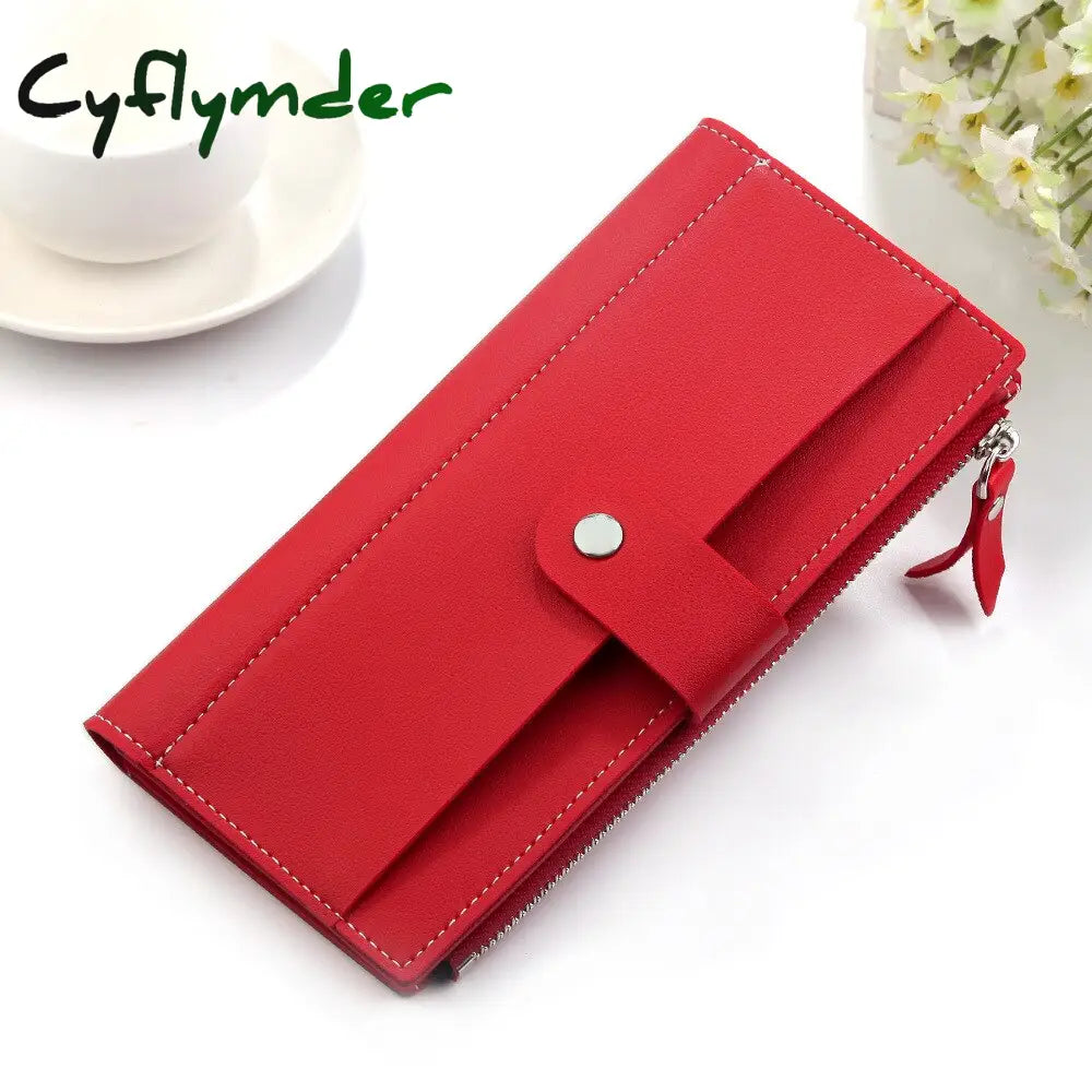 Cyflymder Luxury Brand Women Wallets Long Fashion Fastener Hasp Pu Leather Wallet Female Purse