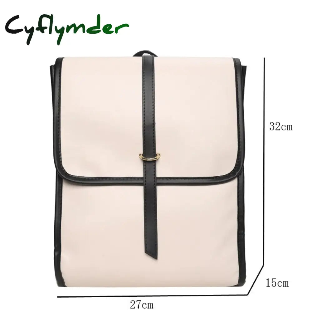 Cyflymder Luxury Designer Leather Women’s Backpack Large Capacity Travel Rucksack School For