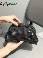 Cyflymder Luxury Designer Rhinestones Clutch Purse Bag For Women Handle Bag Shoulder Evening Banquet