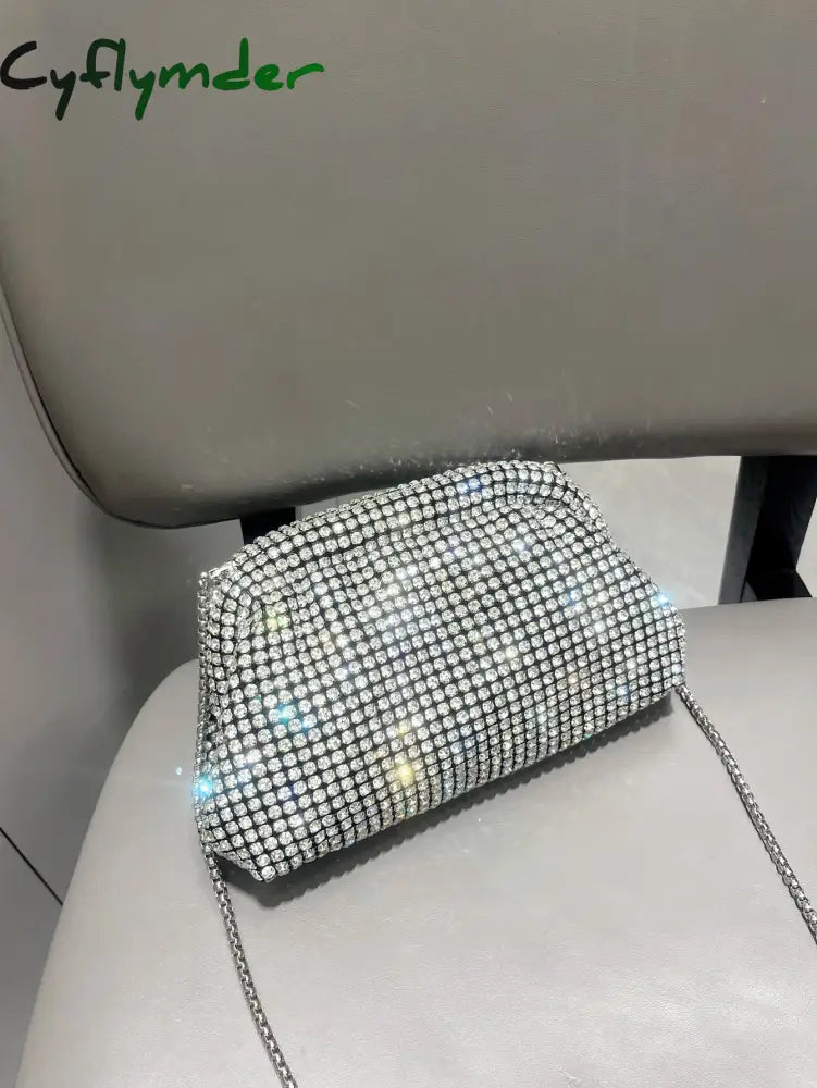 Cyflymder Luxury Designer Rhinestones Clutch Purse Bag For Women Handle Bag Shoulder Evening Banquet
