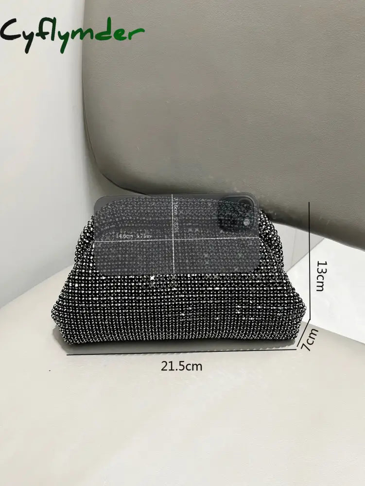 Cyflymder Luxury Designer Rhinestones Clutch Purse Bag For Women Handle Bag Shoulder Evening Banquet