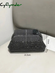 Cyflymder Luxury Designer Rhinestones Clutch Purse Bag For Women Handle Bag Shoulder Evening Banquet
