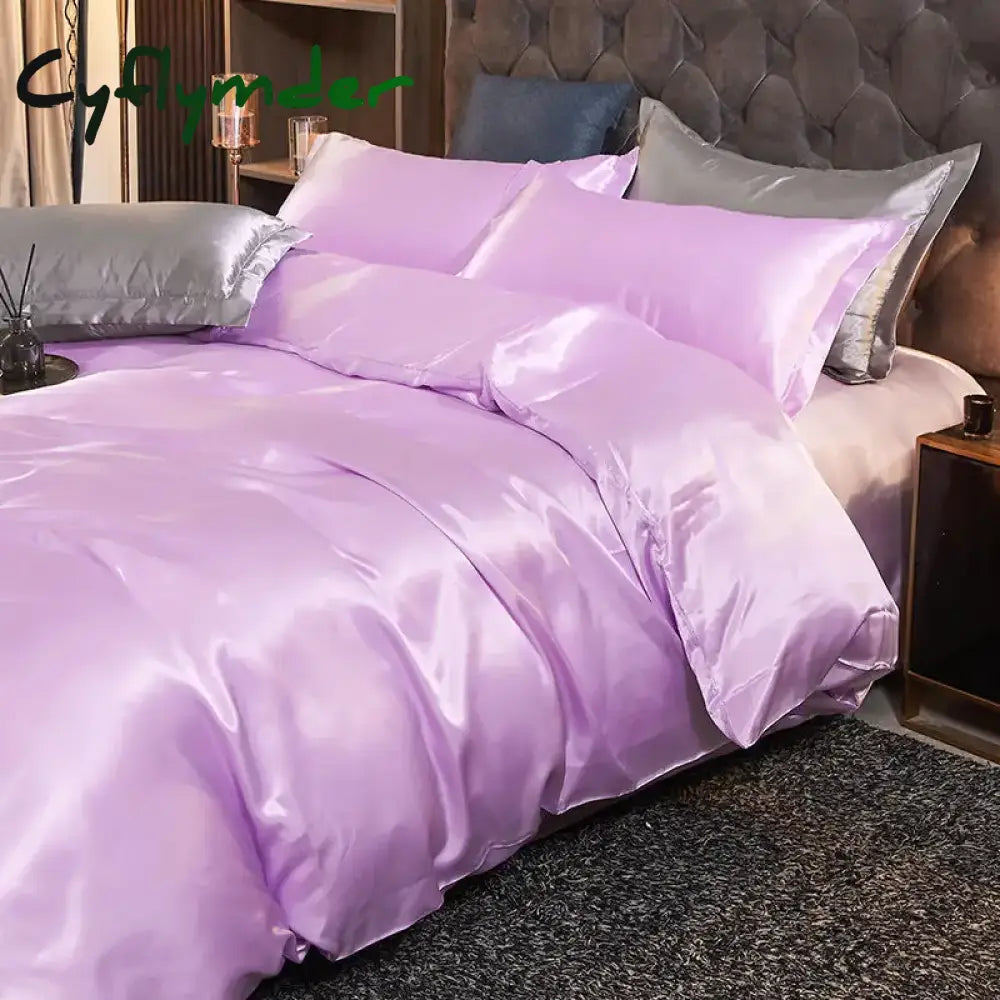 Cyflymder Luxury Rayon Satin Bedding Set Duvet Cover Set Single Double King Size Bedding Kit 2pcs/3pcs/4pcs Bed Cover