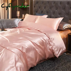 Cyflymder Luxury Rayon Satin Bedding Set Duvet Cover Set Single Double King Size Bedding Kit 2pcs/3pcs/4pcs Bed Cover