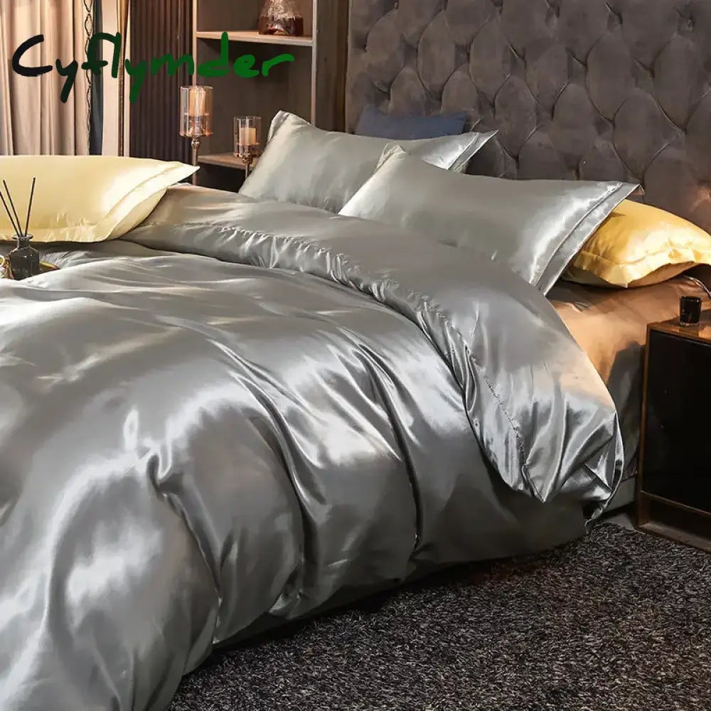 Cyflymder Luxury Rayon Satin Bedding Set Duvet Cover Set Single Double King Size Bedding Kit 2pcs/3pcs/4pcs Bed Cover