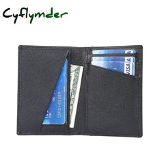 Cyflymder Luxury Rfid Bifold Small Card Wallet For Men Contrast Color Slim Cross Pattern Genuine