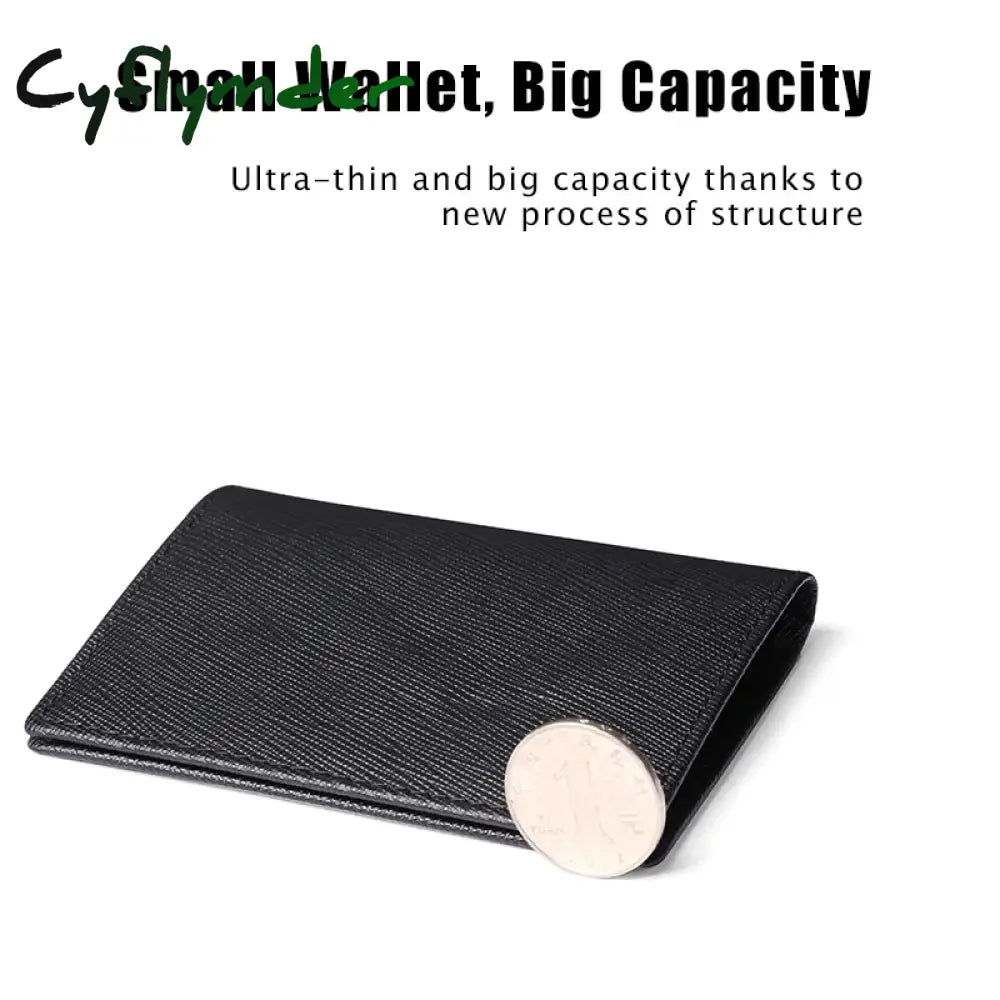 Cyflymder Luxury Rfid Bifold Small Card Wallet For Men Contrast Color Slim Cross Pattern Genuine