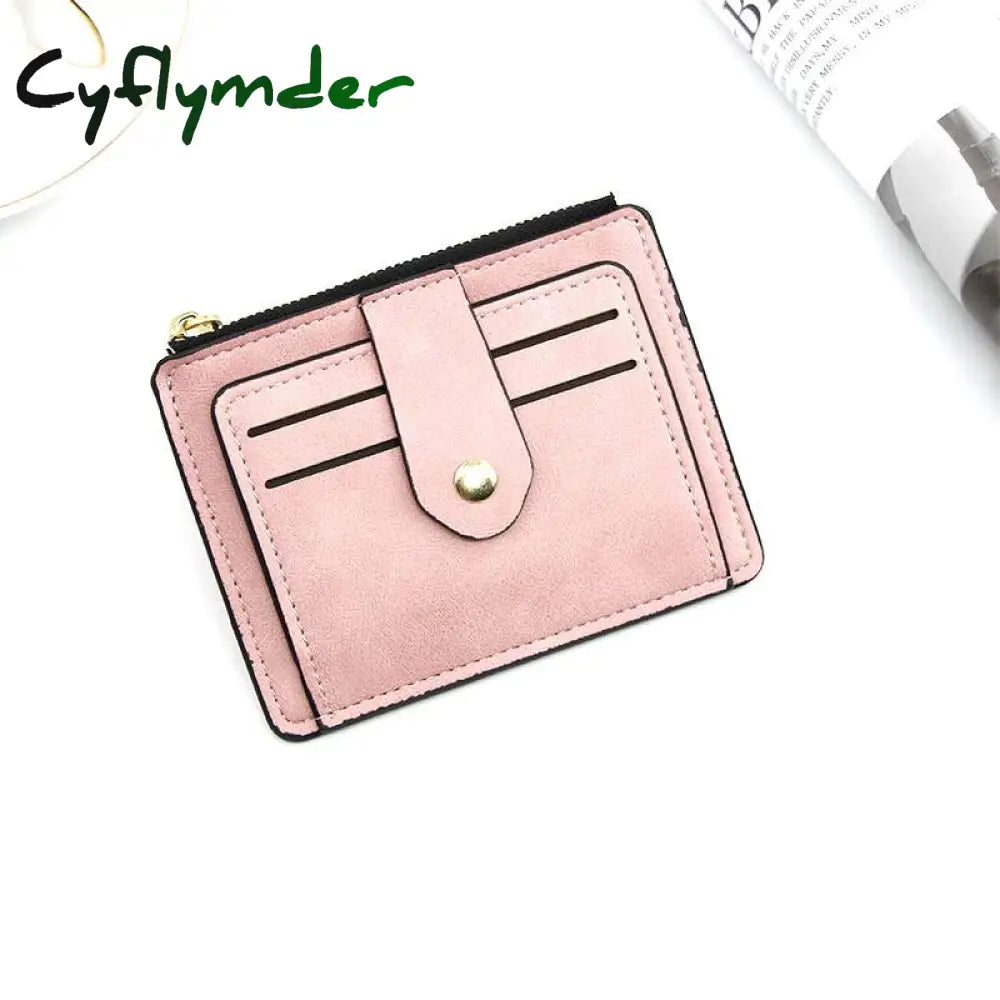 Cyflymder Luxury Small Men’s Credit Id Card Holder Wallet Male Slim Leather With Coin Pocket