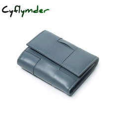 Cyflymder Luxury Women Wallets Genuine Leather Card Holders Handmade Woven Money Clip Coin Purse