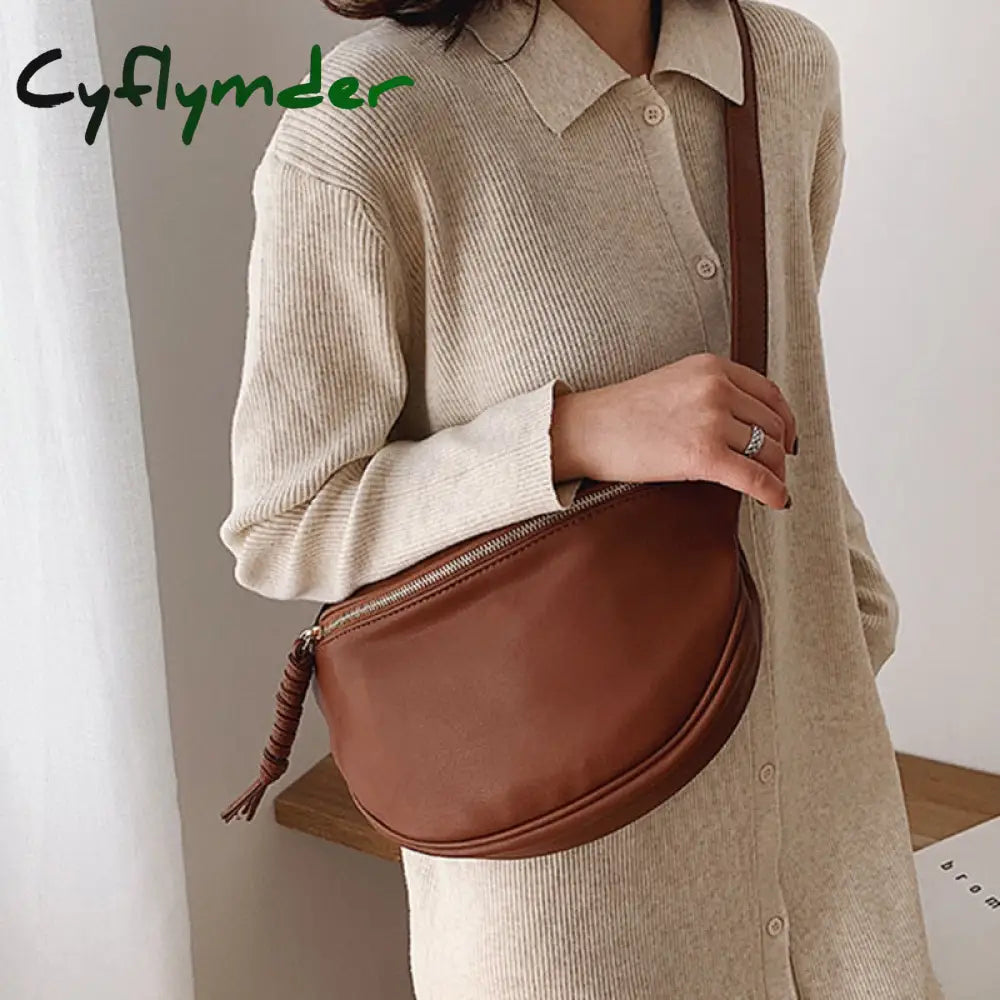 Cyflymder Luxury Women’s Waist Bag Fanny Pack Fashion Pu Leather Crossbody Bags High Quality