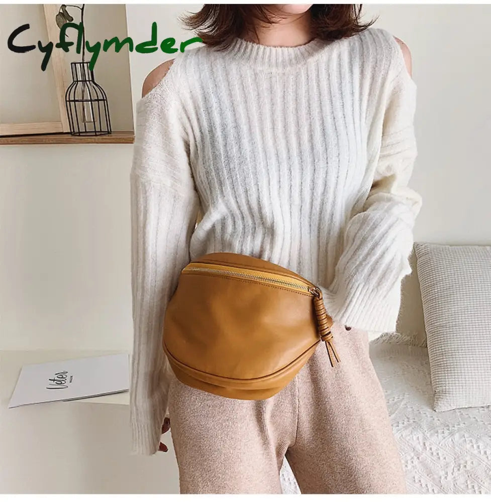 Cyflymder Luxury Women’s Waist Bag Fanny Pack Fashion Pu Leather Crossbody Bags High Quality