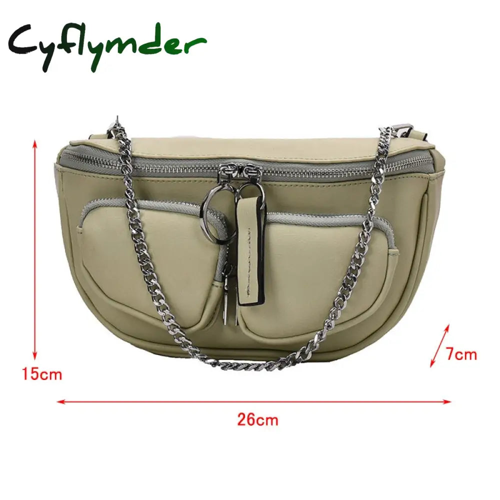 Cyflymder Luxury Women’s Waist Bag Fanny Pack Fashion Pu Leather Crossbody Bags High Quality