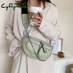 Cyflymder Luxury Women’s Waist Bag Fanny Pack Fashion Pu Leather Crossbody Bags High Quality