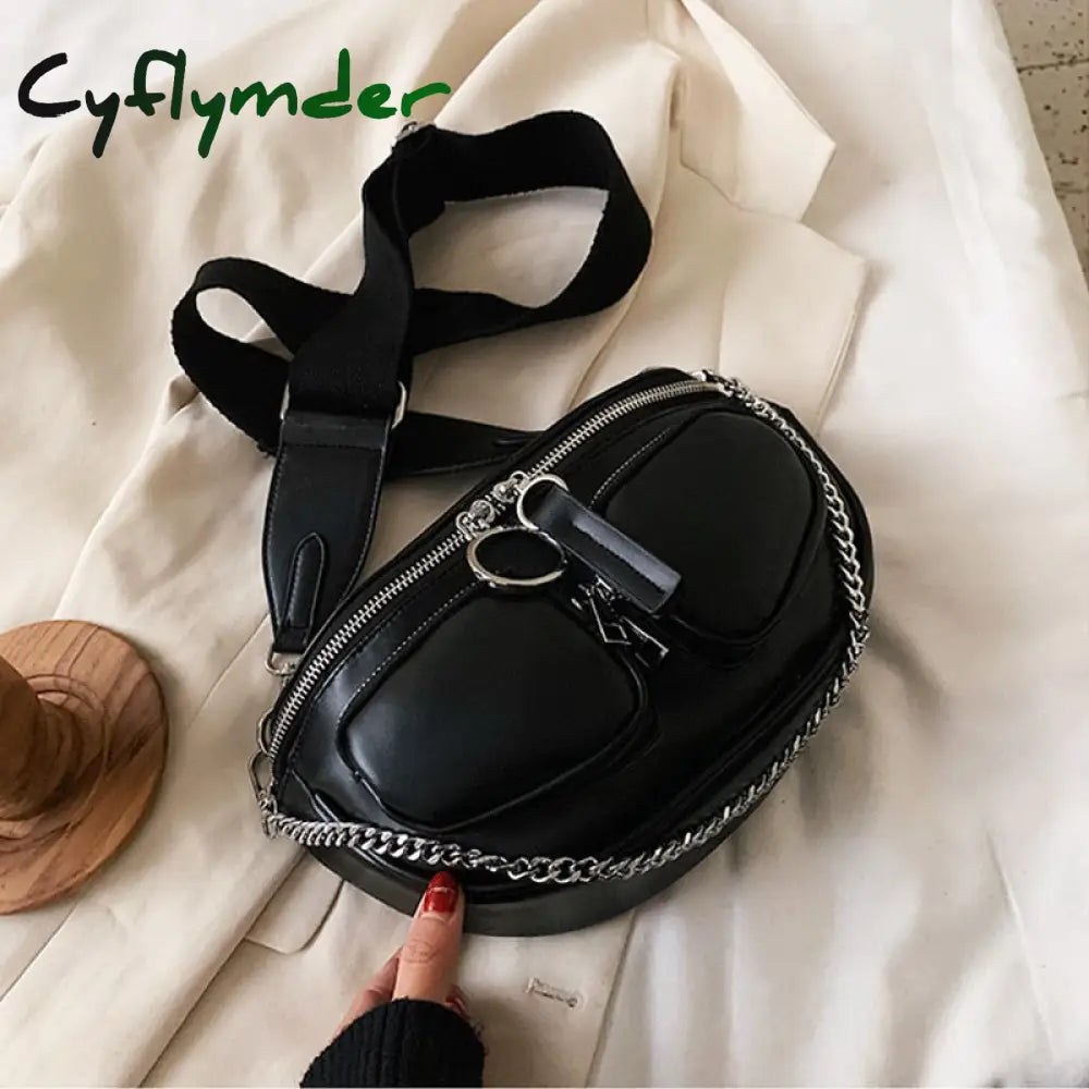 Cyflymder Luxury Women’s Waist Bag Fanny Pack Fashion Pu Leather Crossbody Bags High Quality