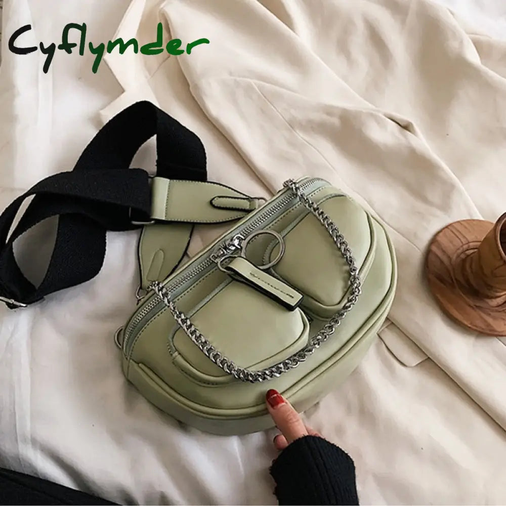 Cyflymder Luxury Women’s Waist Bag Fanny Pack Fashion Pu Leather Crossbody Bags High Quality