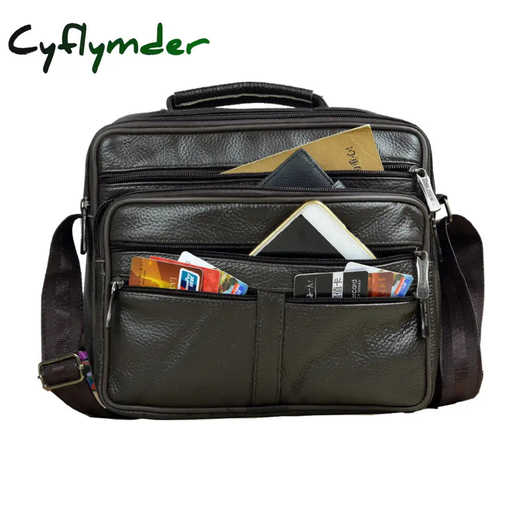 Cyflymder Luxury Woven Leather Messenger Bags Men Shoulder Fashion Design Men’s Crossbody Male