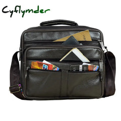 Cyflymder Luxury Woven Leather Messenger Bags Men Shoulder Fashion Design Men’s Crossbody Male