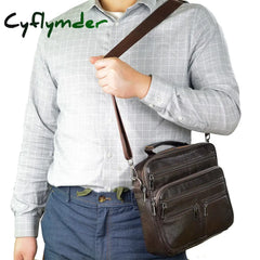 Cyflymder Luxury Woven Leather Messenger Bags Men Shoulder Fashion Design Men’s Crossbody Male