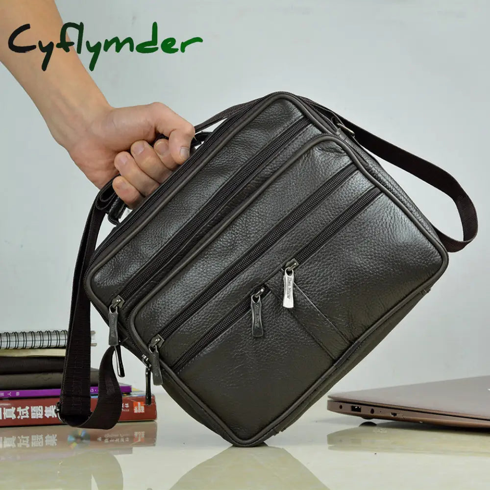 Cyflymder Luxury Woven Leather Messenger Bags Men Shoulder Fashion Design Men’s Crossbody Male