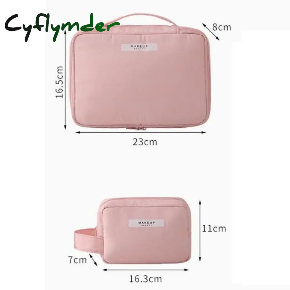Cyflymder Makeup Bag For Women Toiletries Organizer Waterproof Travel Make Up Storage Pouch Female