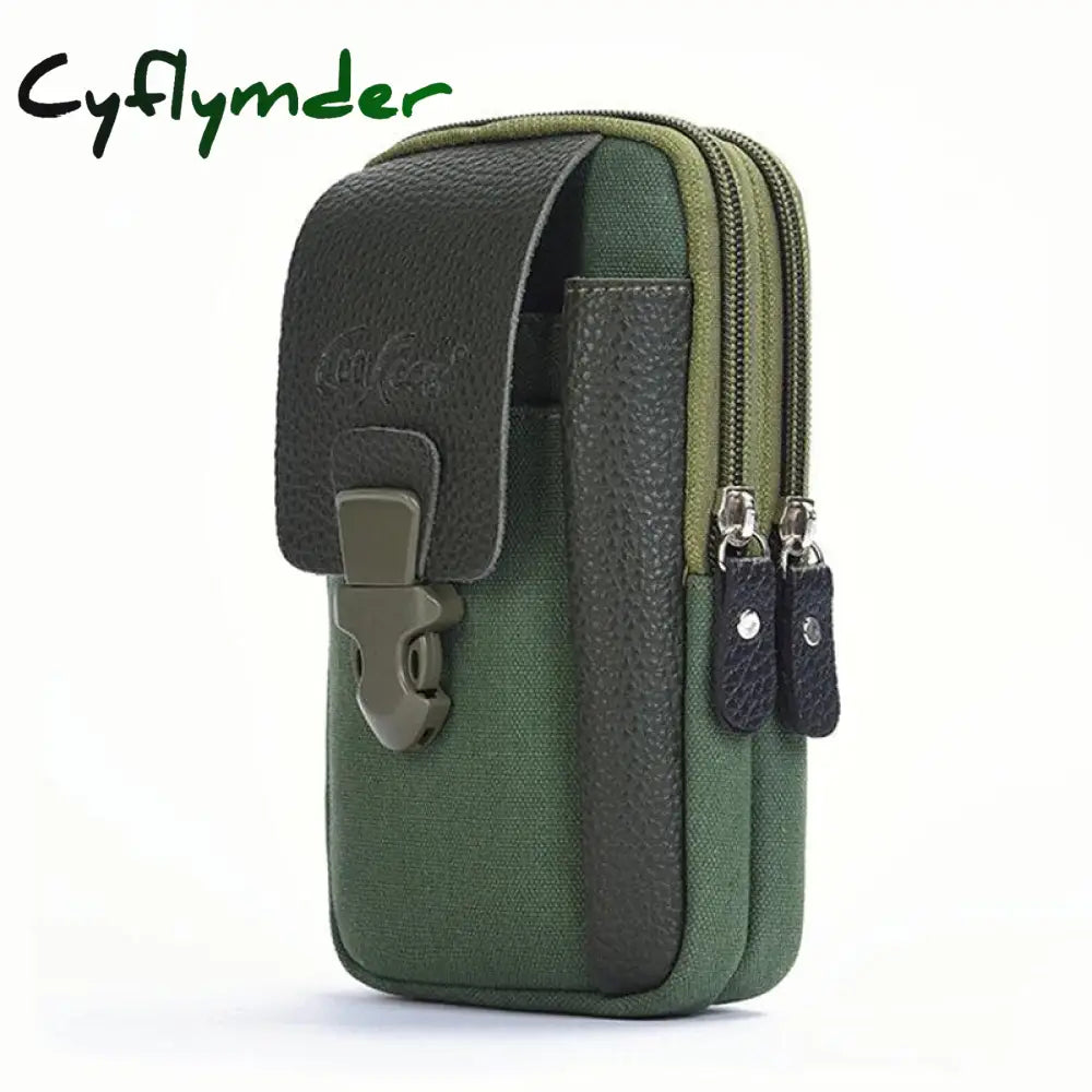 Cyflymder Male Casual Zipper Men Waist Bags Small Solid Color Card Holder 4 Inch Phone Packs Belt