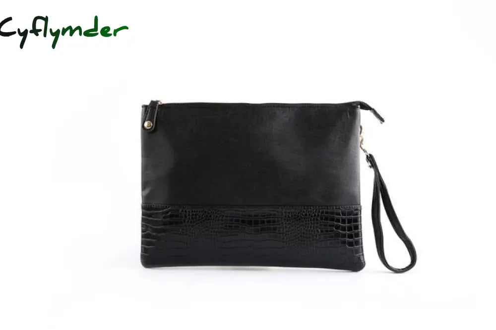 Cyflymder Male Envelope Bag Simple Alligator Crocodile Leather Business Clutch Shoulder Fashion Day