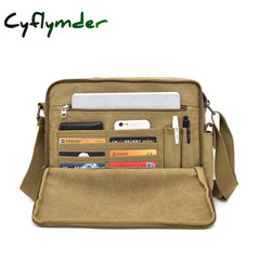 Cyflymder Man Canvas Messenger Bag High Quality Handbag Crossbody Bags Multifunction Tote Casual