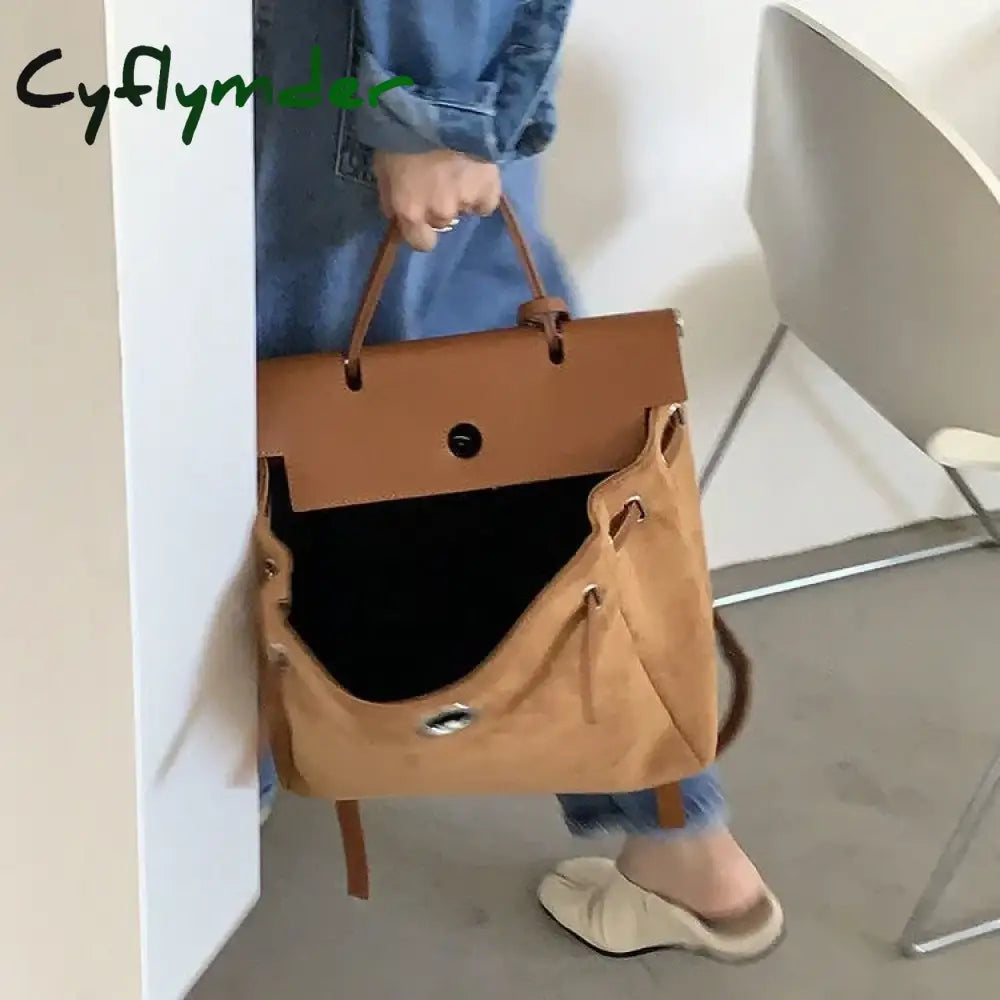 Cyflymder Matte Pu Leather Women Backpacks Large Multifunctional Female Shoulder Bag Student